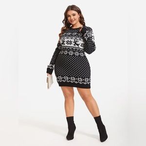 NWT SIZE 3xl Christmas Pattern Sweater Dress
